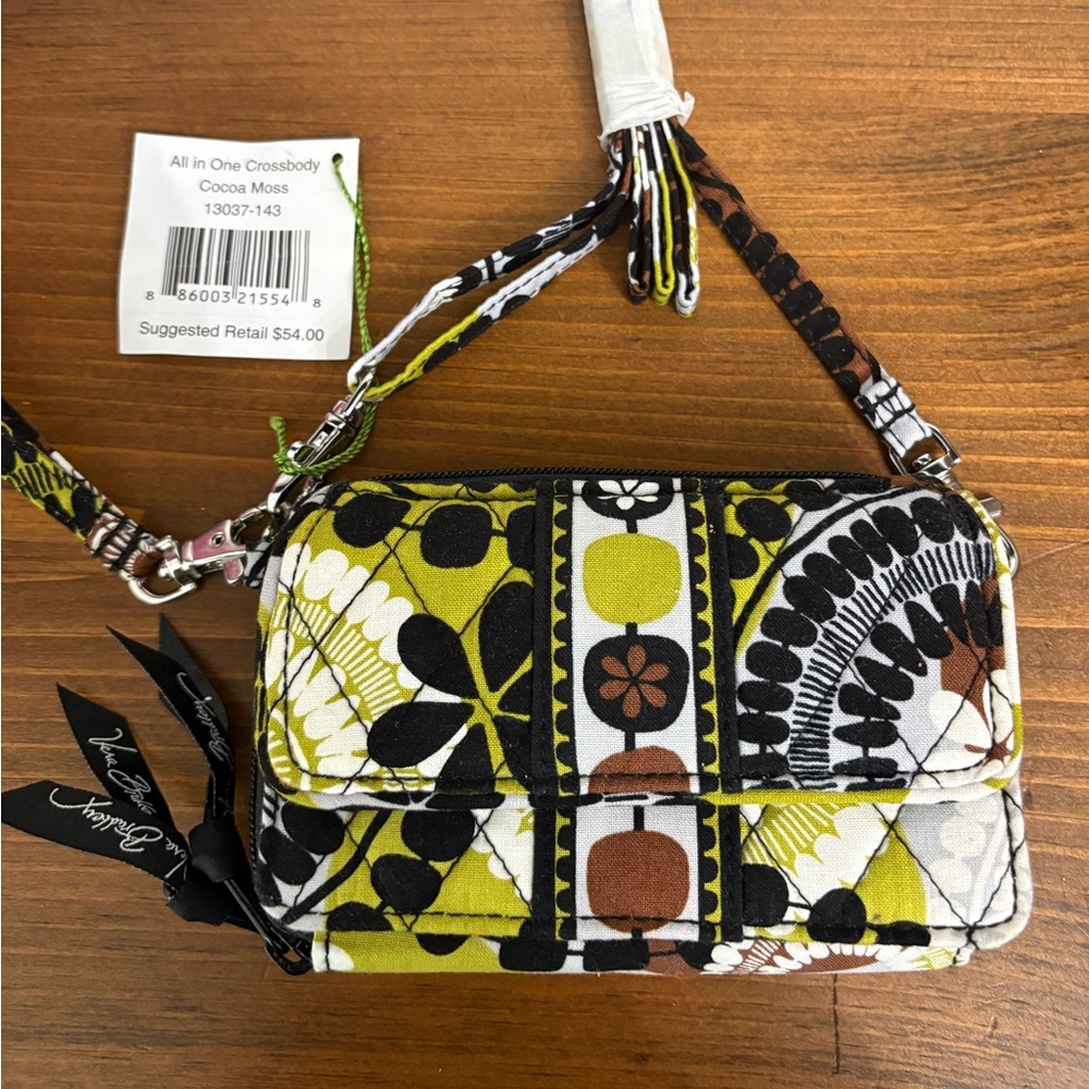 Vera Bradley Cocoa Moss Quilted Crossbody in Green Multi Floral
